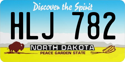 ND license plate HLJ782
