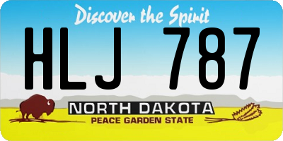 ND license plate HLJ787