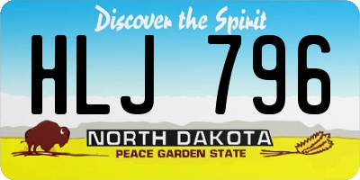 ND license plate HLJ796