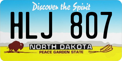ND license plate HLJ807