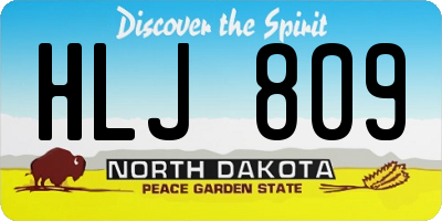 ND license plate HLJ809
