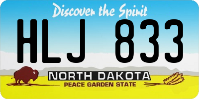 ND license plate HLJ833