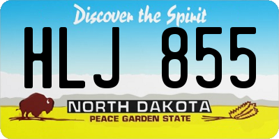 ND license plate HLJ855
