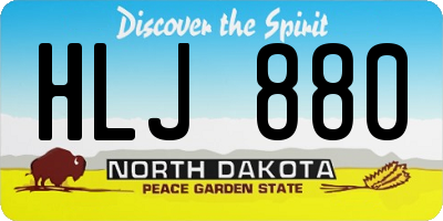 ND license plate HLJ880