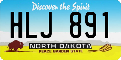 ND license plate HLJ891