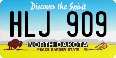 ND license plate HLJ909