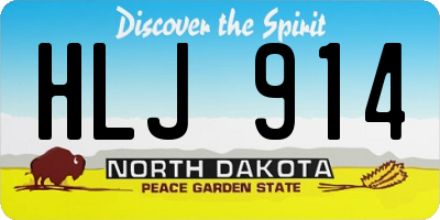 ND license plate HLJ914