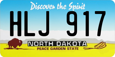 ND license plate HLJ917
