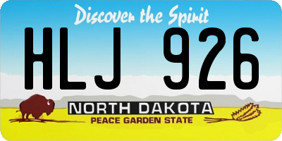 ND license plate HLJ926
