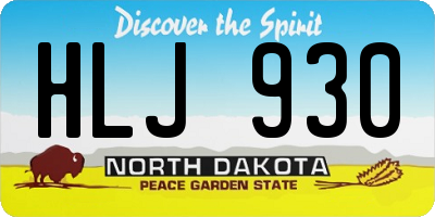 ND license plate HLJ930