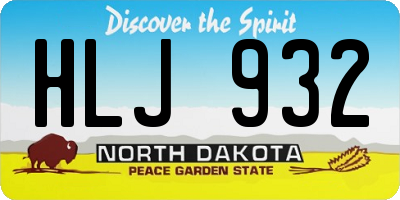 ND license plate HLJ932