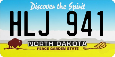 ND license plate HLJ941