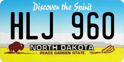 ND license plate HLJ960