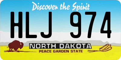 ND license plate HLJ974
