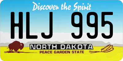 ND license plate HLJ995