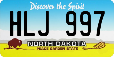 ND license plate HLJ997