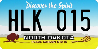 ND license plate HLK015