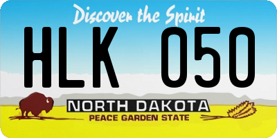 ND license plate HLK050