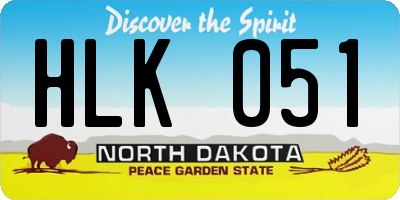 ND license plate HLK051