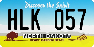 ND license plate HLK057