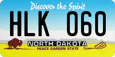 ND license plate HLK060