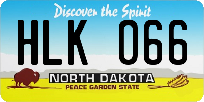 ND license plate HLK066