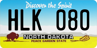 ND license plate HLK080
