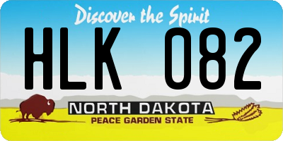 ND license plate HLK082