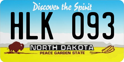 ND license plate HLK093