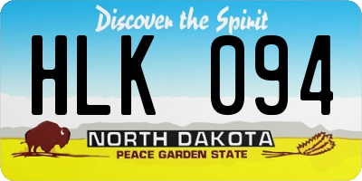 ND license plate HLK094