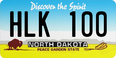 ND license plate HLK100
