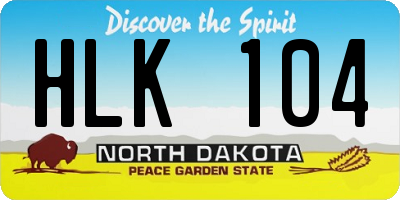 ND license plate HLK104