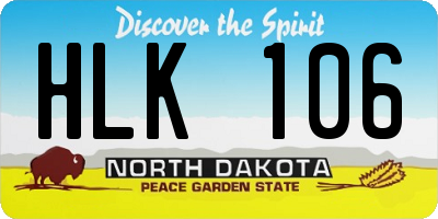 ND license plate HLK106