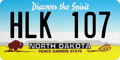 ND license plate HLK107