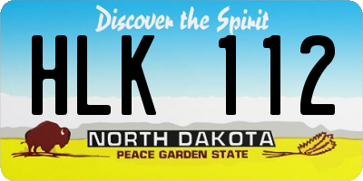 ND license plate HLK112