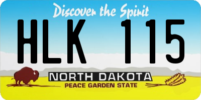 ND license plate HLK115
