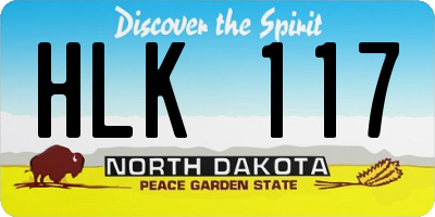 ND license plate HLK117