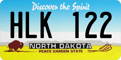 ND license plate HLK122