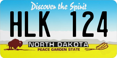 ND license plate HLK124