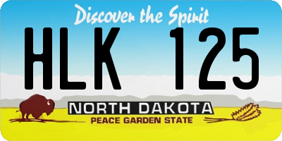 ND license plate HLK125