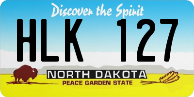 ND license plate HLK127