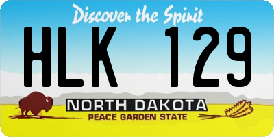 ND license plate HLK129