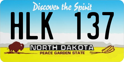 ND license plate HLK137