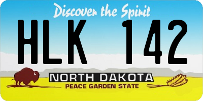 ND license plate HLK142