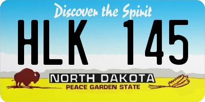 ND license plate HLK145