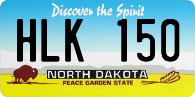 ND license plate HLK150