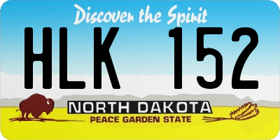 ND license plate HLK152
