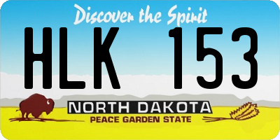 ND license plate HLK153