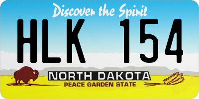 ND license plate HLK154