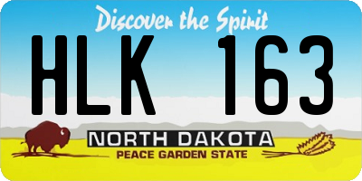 ND license plate HLK163